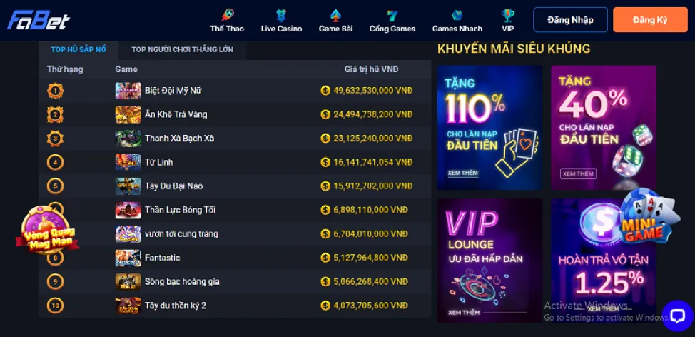 Giao diện đặt cược đá gà 49win